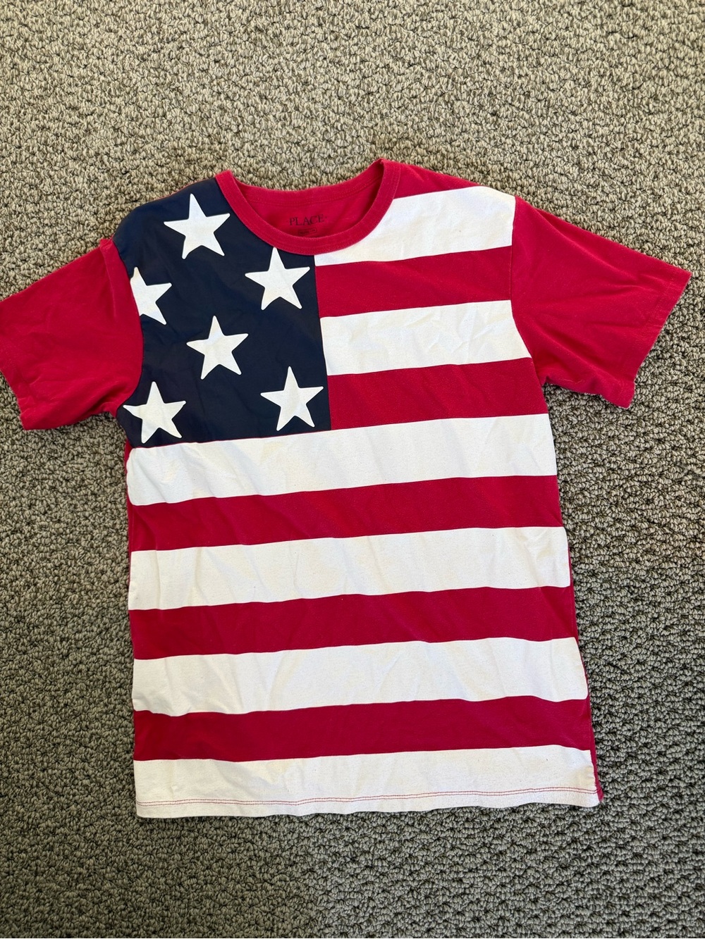 Children’s Place Place Red, White & Blue Stars & Stripes Tee size XL 14